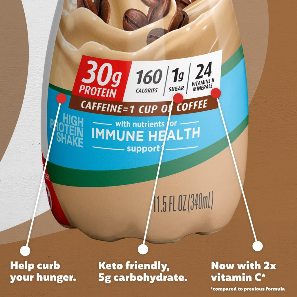 Café Latte Protein Shake, 30g Protein, 1g Sugar, 11.5 fl oz Y408976