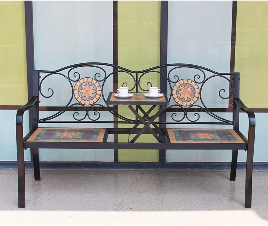 Nordic Wrought Iron Double Bench E5030