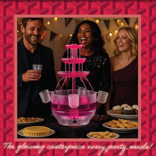 1.5 Gal 3 Tier LED Drink Fountain with 4 Reusable Cups Y8113