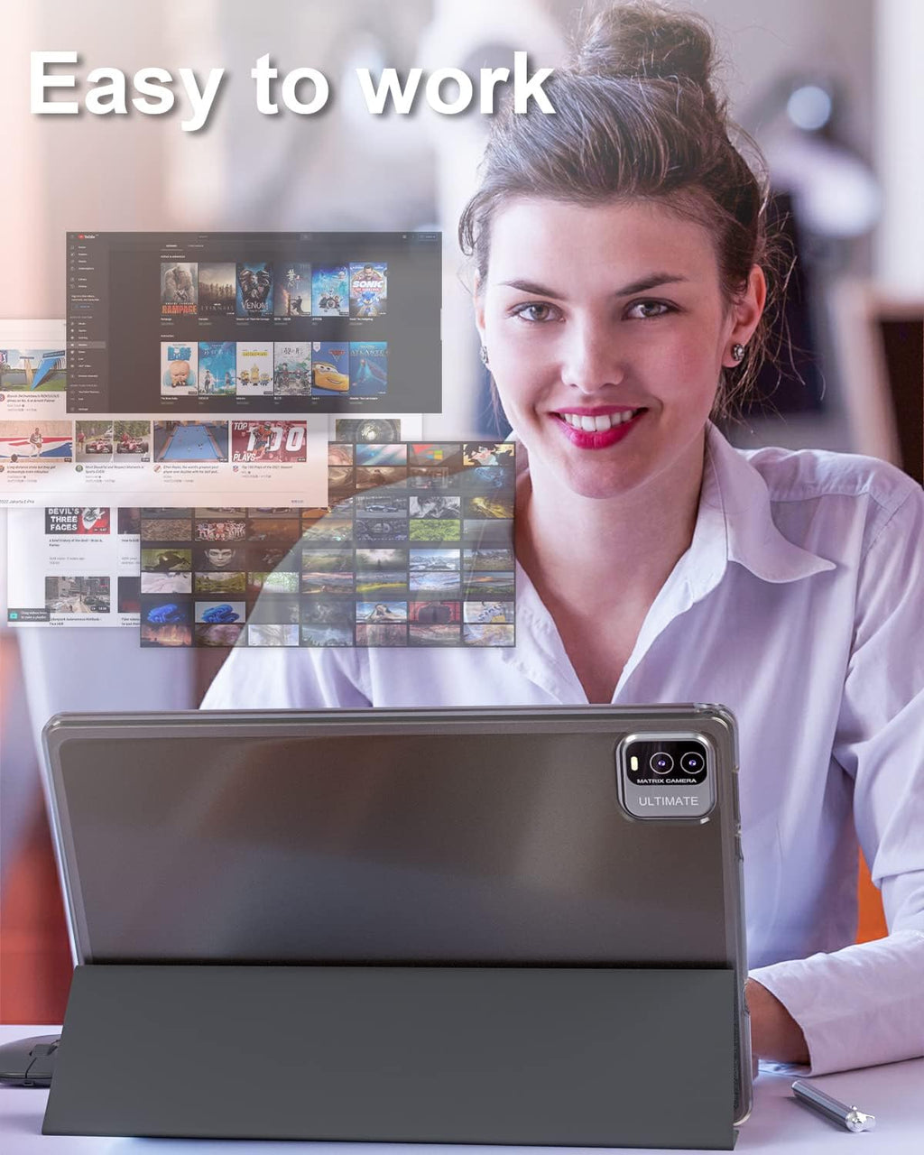 10.1 Inch Android 12 Tablet with Keyboard, 2GB RAM, 32GB ROM, 512GB Expandable Y949609