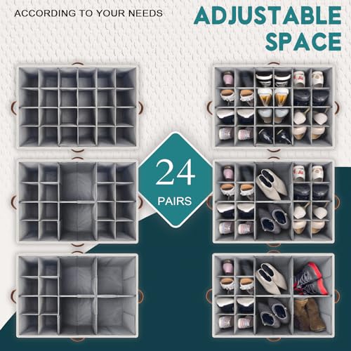 Black Foldable Shoe Storage Bins with Clear Cover, 1 Pack Z46803