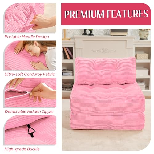 Black Folding Sofa Bed with Dual-Pillow W425