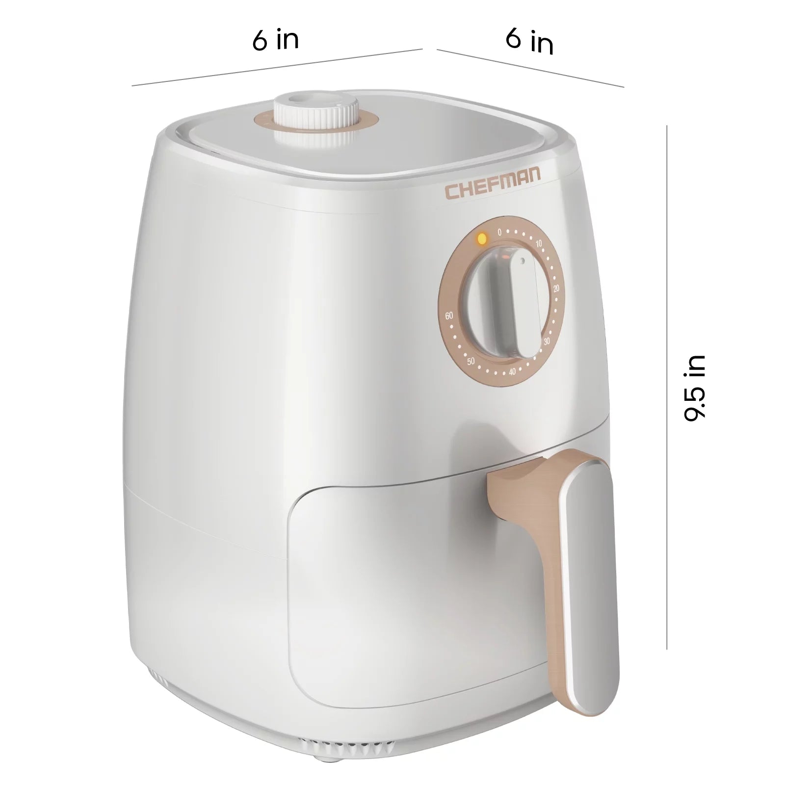 2 Qt White Air Fryer with Timer and Temperature Control B812