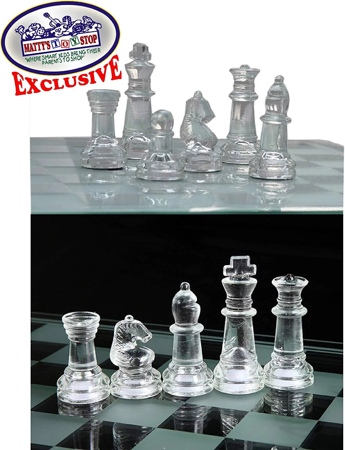 Small Glass Chess Set E9149