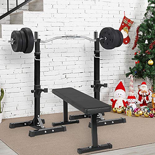 Pair of Adjustable Solid Steel Squat Rack Stands O494