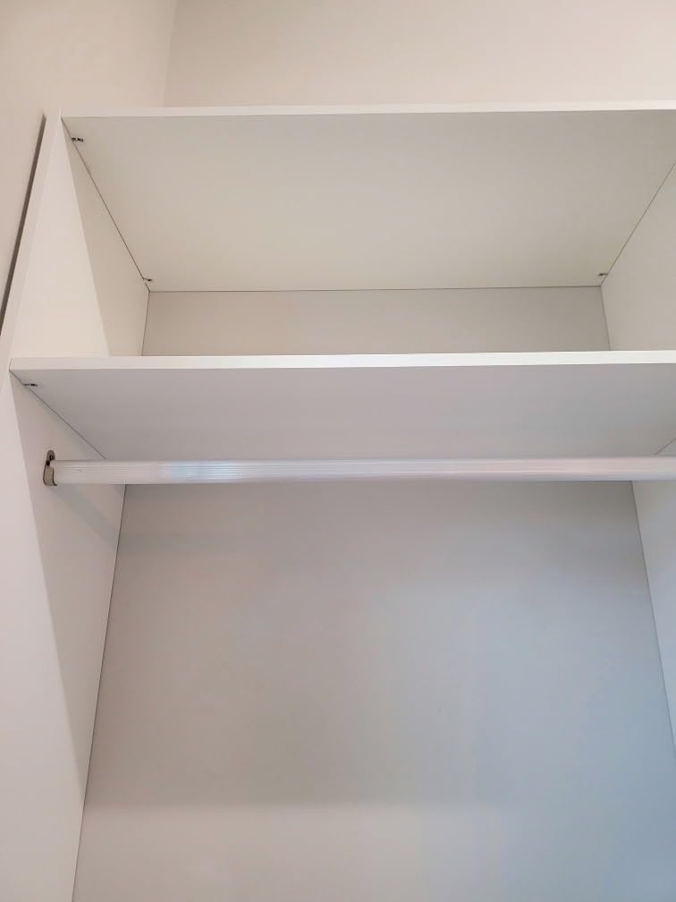 White Wood Wall Mounted Closet Organizer with Shelves and Drawers L53203