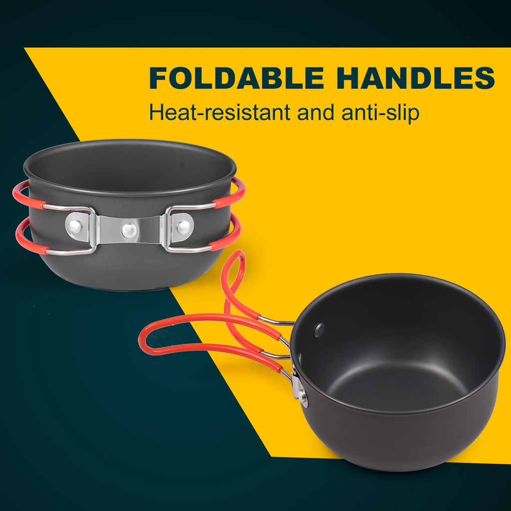 Camping Cookware Mess Kit with Camping Stove B7549