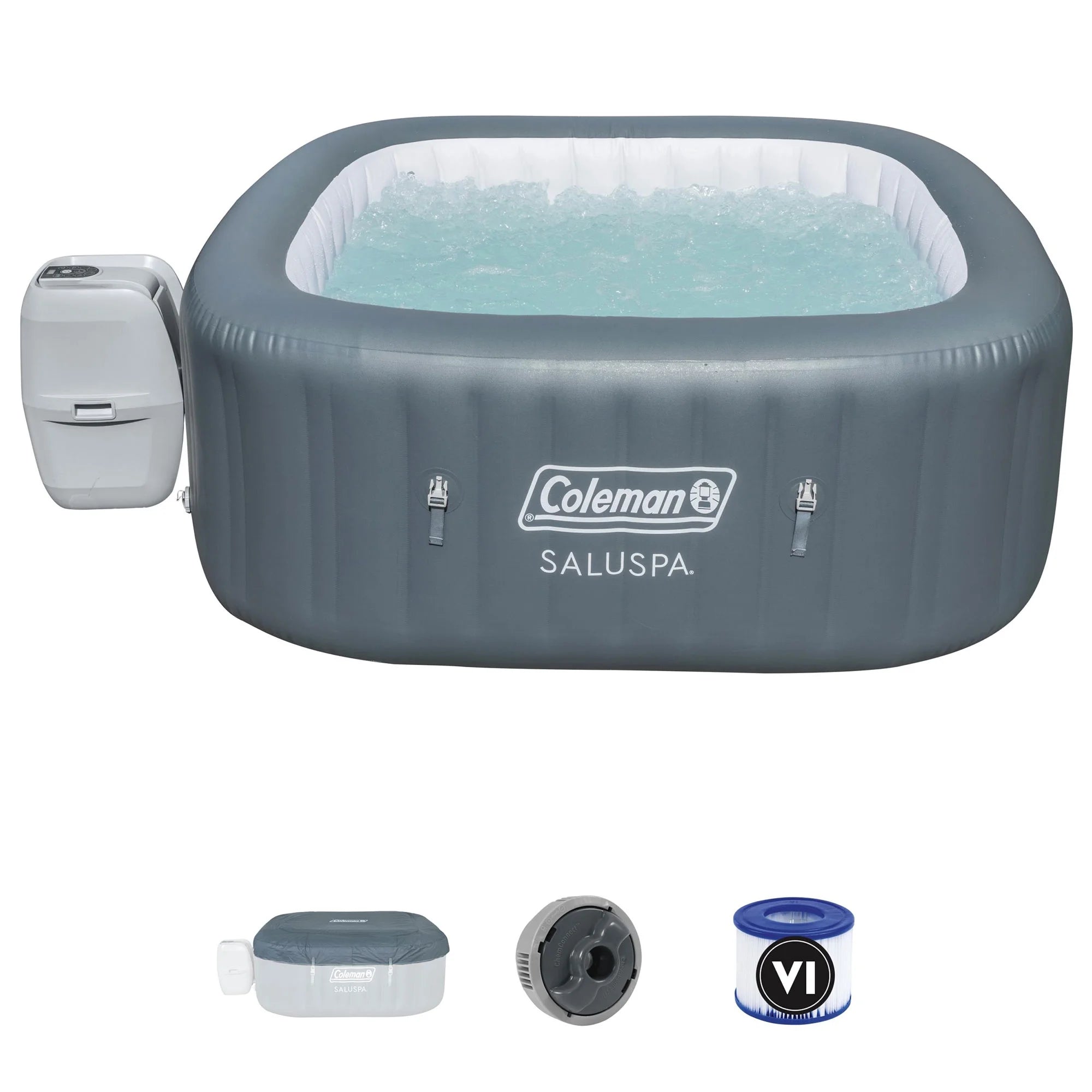 6 Person Inflatable Hot Tub with Spa Cover X805