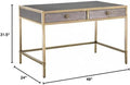 Gray Brushed Gold Faux Shagreen Writing Desk O268