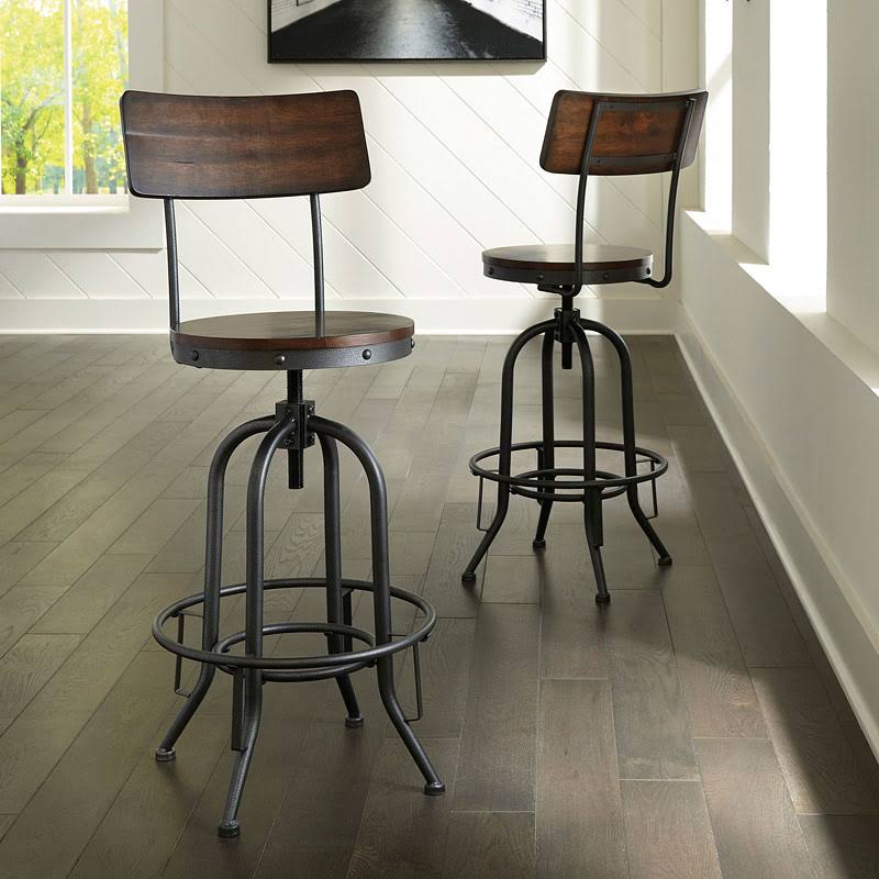 Brown Tall Swivel Barstool (Set of 2) I7982