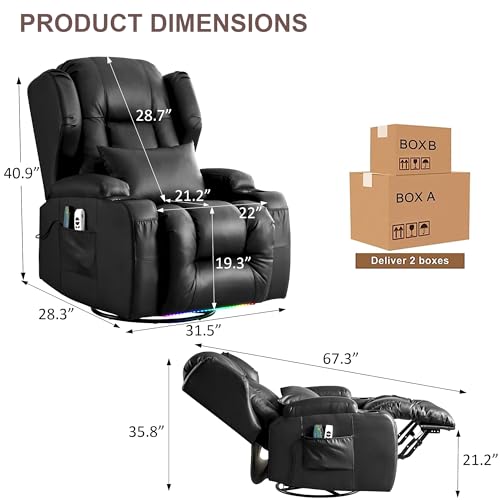 Brown Velvet Power Recliner Sofa with Massage & Heat I6358