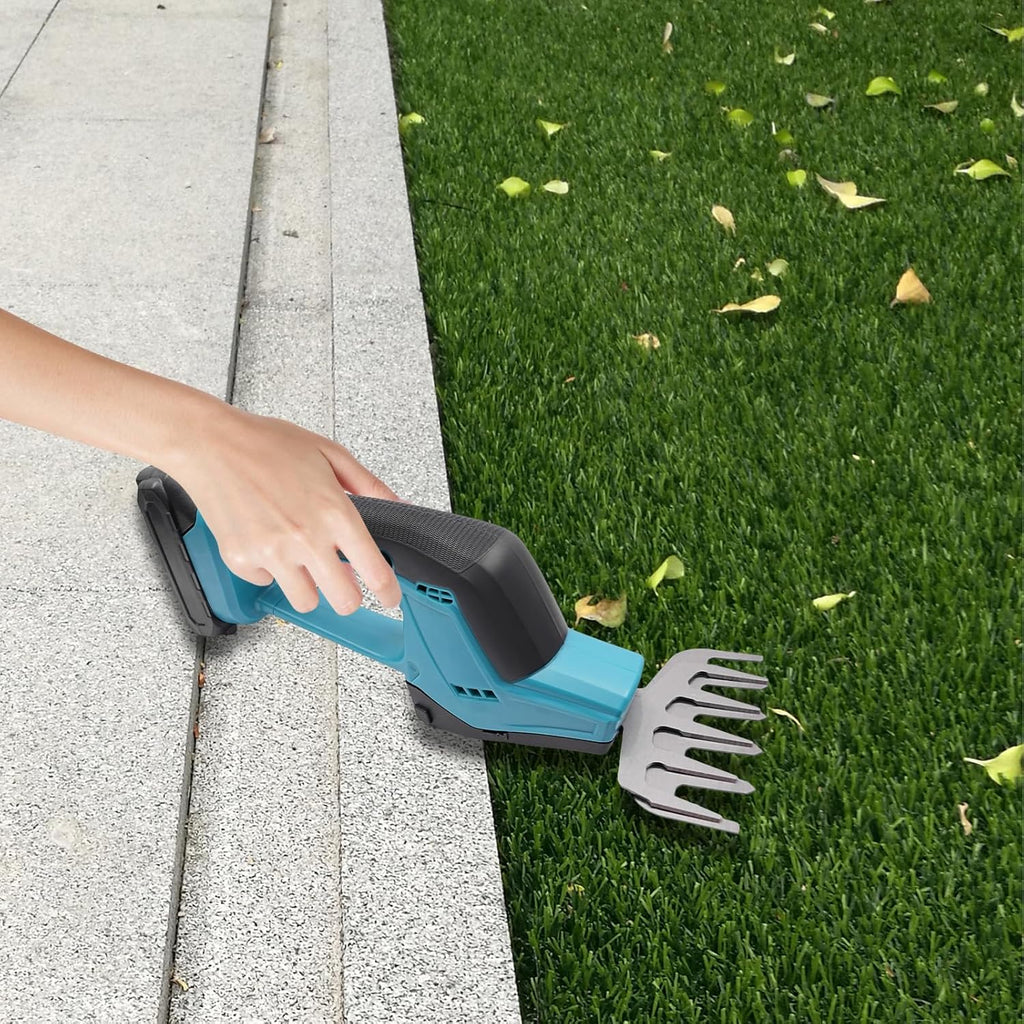 2-in-1 Cordless Grass Shears & Hedge Trimmer with 21V Rechargeable Battery F397588