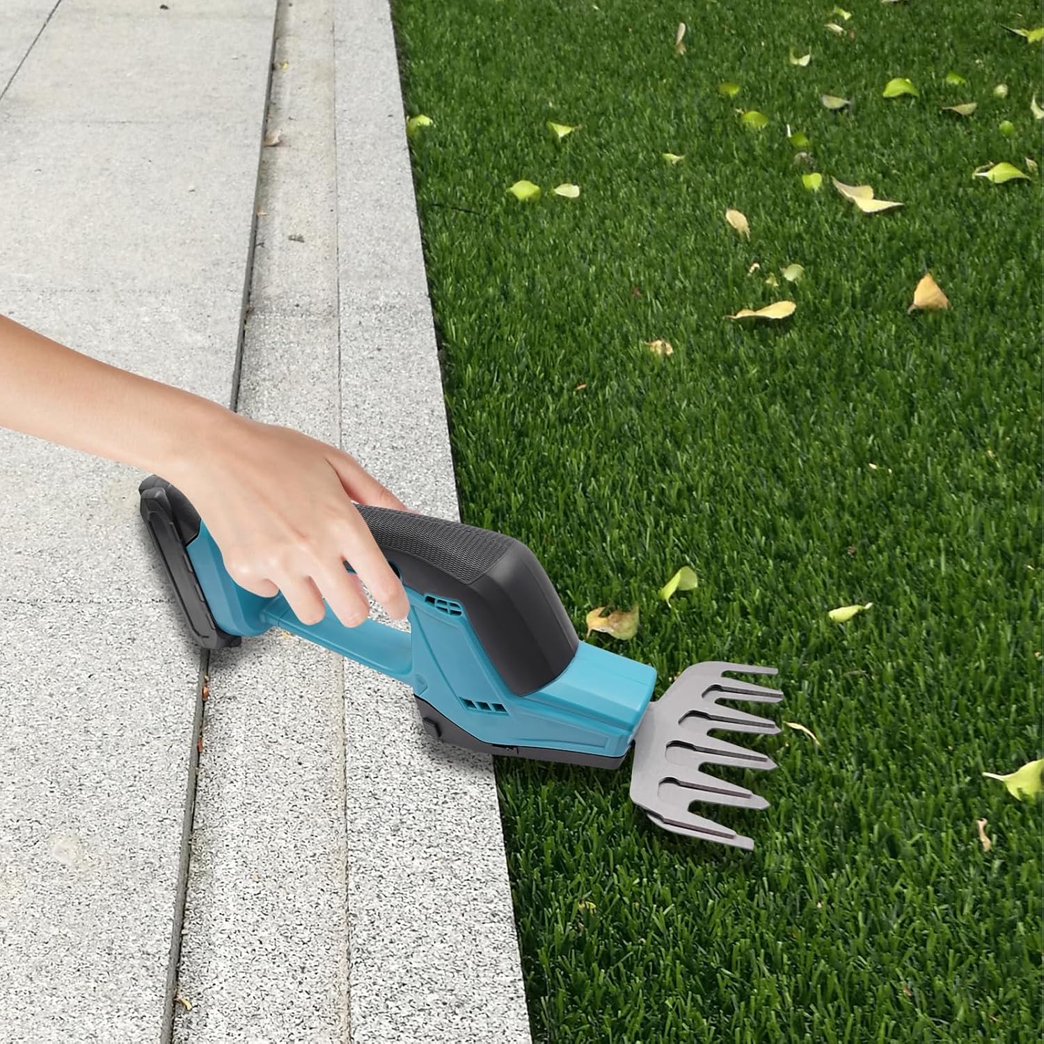 2-in-1 Cordless Grass Shears & Hedge Trimmer with 21V Rechargeable Battery F397588
