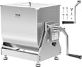 30 Pound Capacity Stainless Steel Manual Meat Mixer with Lid and Handle O57884