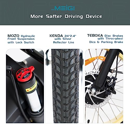 3 Wheel Electric Bicycle 750W Motor 48V 13AH Battery Foldable 24" Tire Electric Cruiser Tricycle M987827