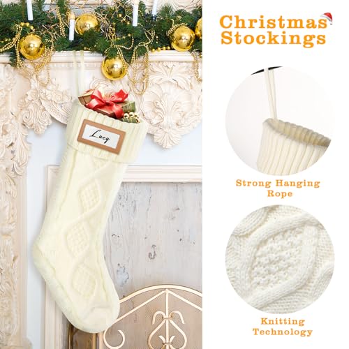 Red 18 Inch Cable Knit Christmas Stocking E52816