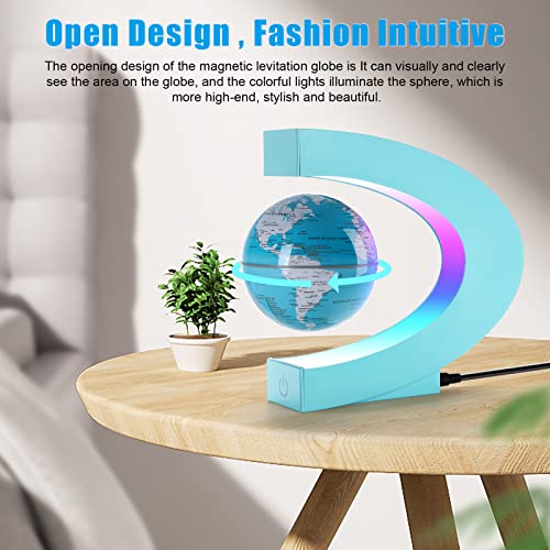 Sky Blue Magnetic Levitation Floating Globe with LED Lights D2638