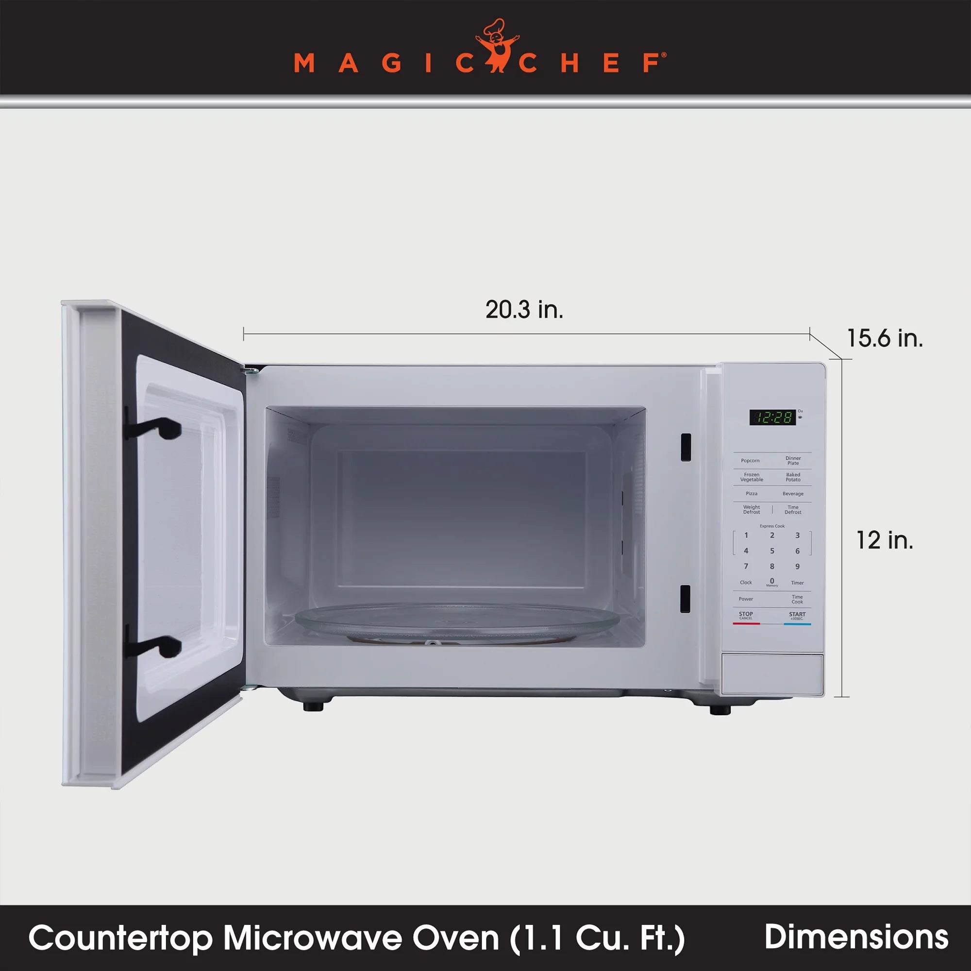 White Countertop Microwave Oven, 1,000 Watts Q22593