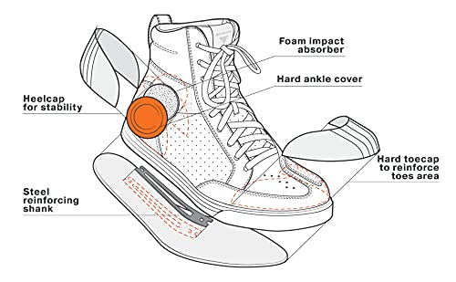 Leather Motorcycle Shoes with Side Zipper F674716