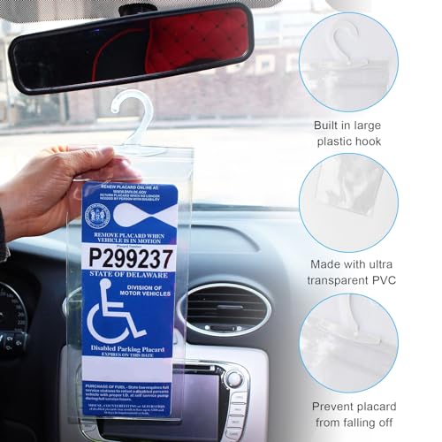 2 PCS Ultra Transparent Disabled Permit Protective Cover for Sun Visor R67193
