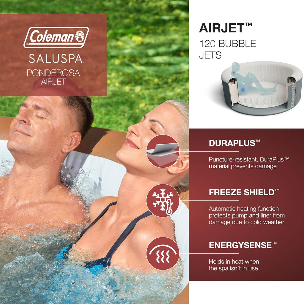 Inflatable Hot Tub Round Portable Outdoor Spa with Cover X459271