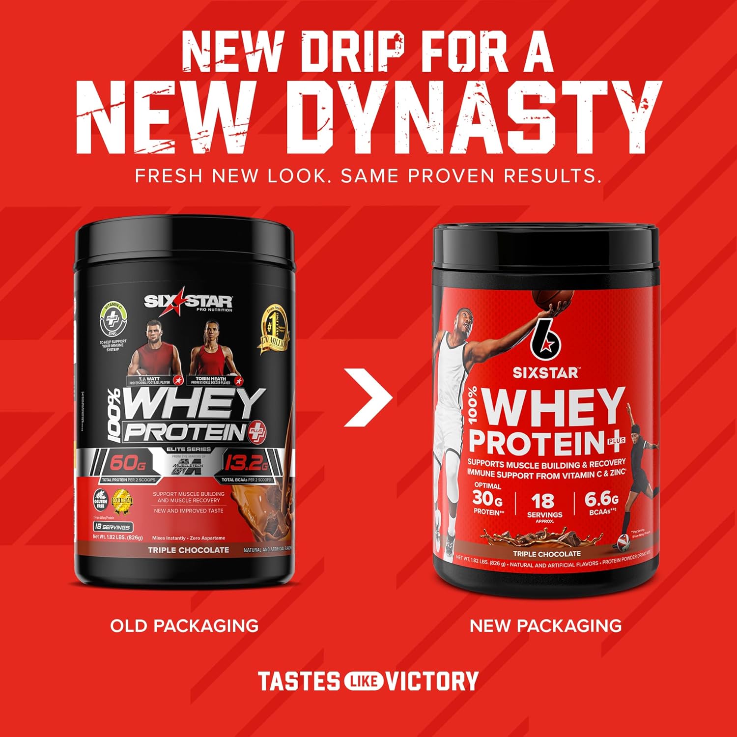 100% Whey Protein Plus Triple Chocolate 1.8 lbs and Grass Fed Whey Protein Powder Deluxe Vanilla 1.8 lbs A922169