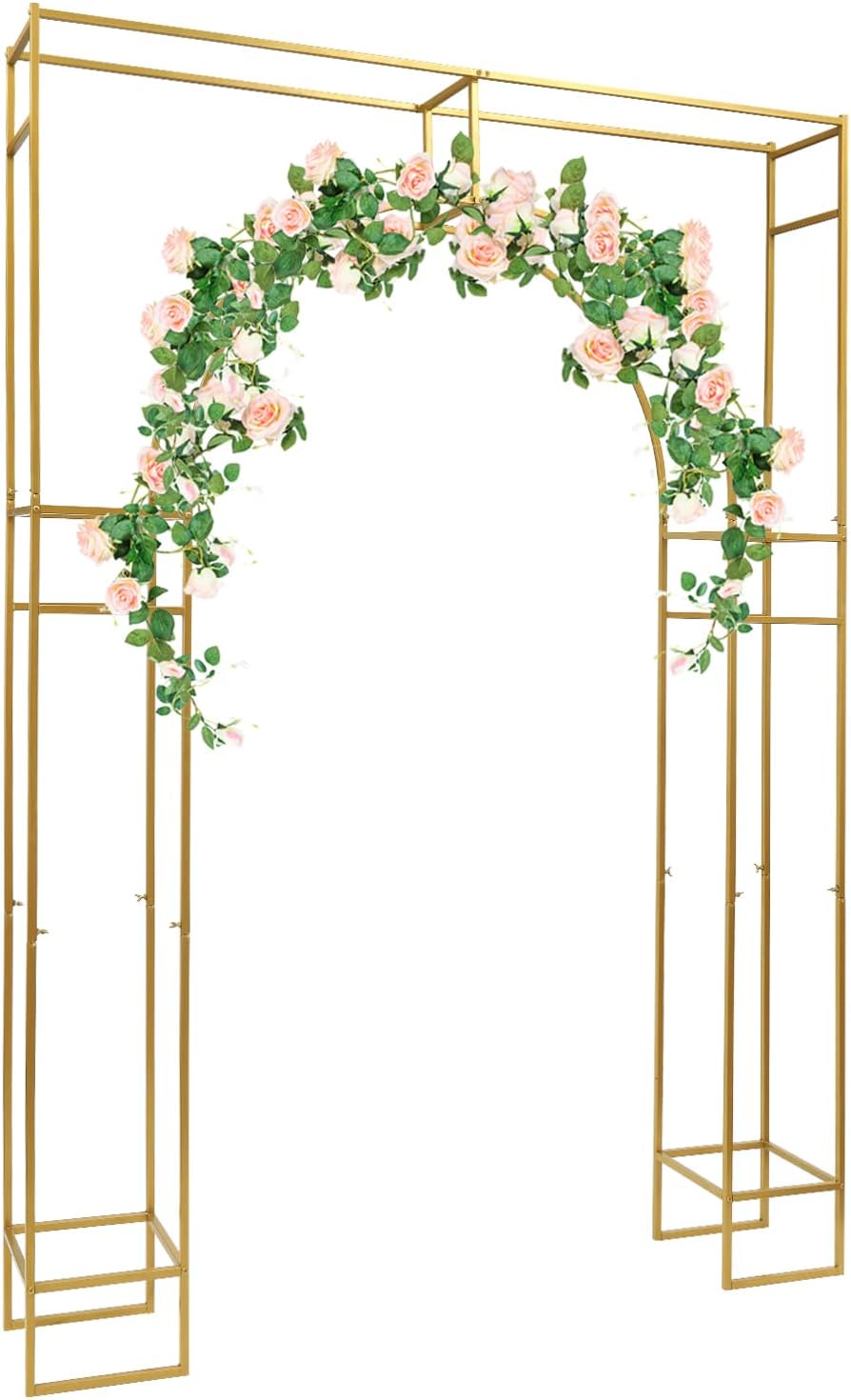Gold Metal Arch Backdrop Stand, 7.87x5.91 FT F415