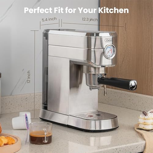 Compact Stainless Steel Espresso Machine with Steam Wand R11636