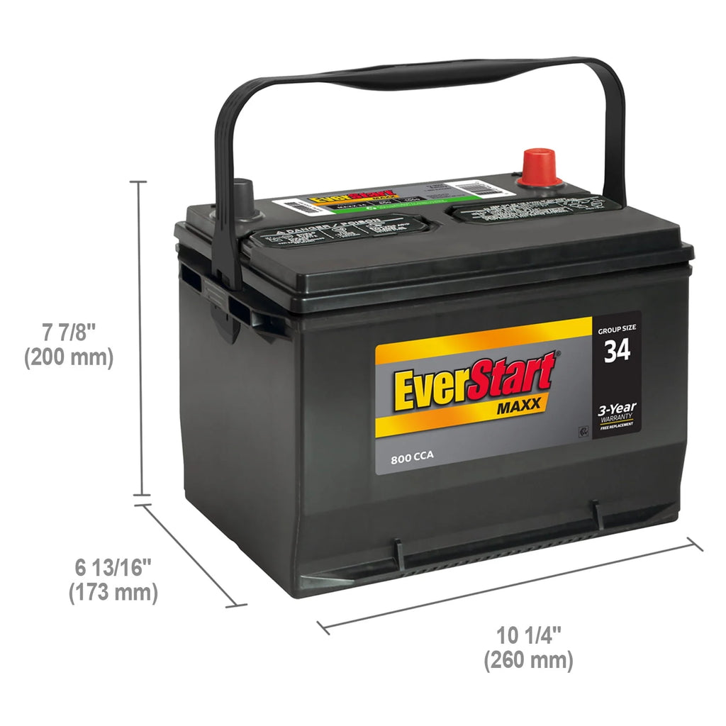 Group Size 34 12 Volt 800 CCA Lead Acid Automotive Battery Y2453