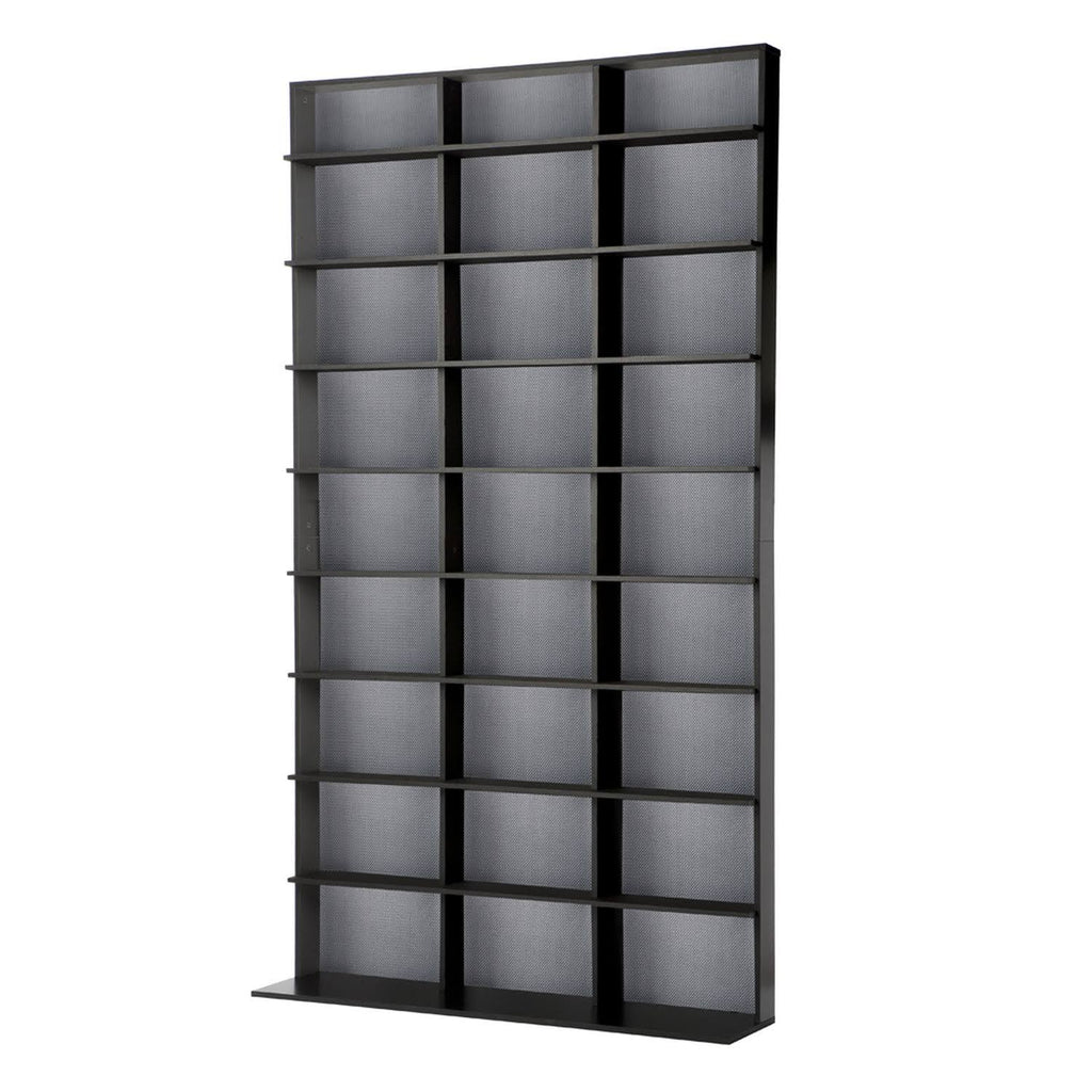 Large Media Tower Black Silver U3976