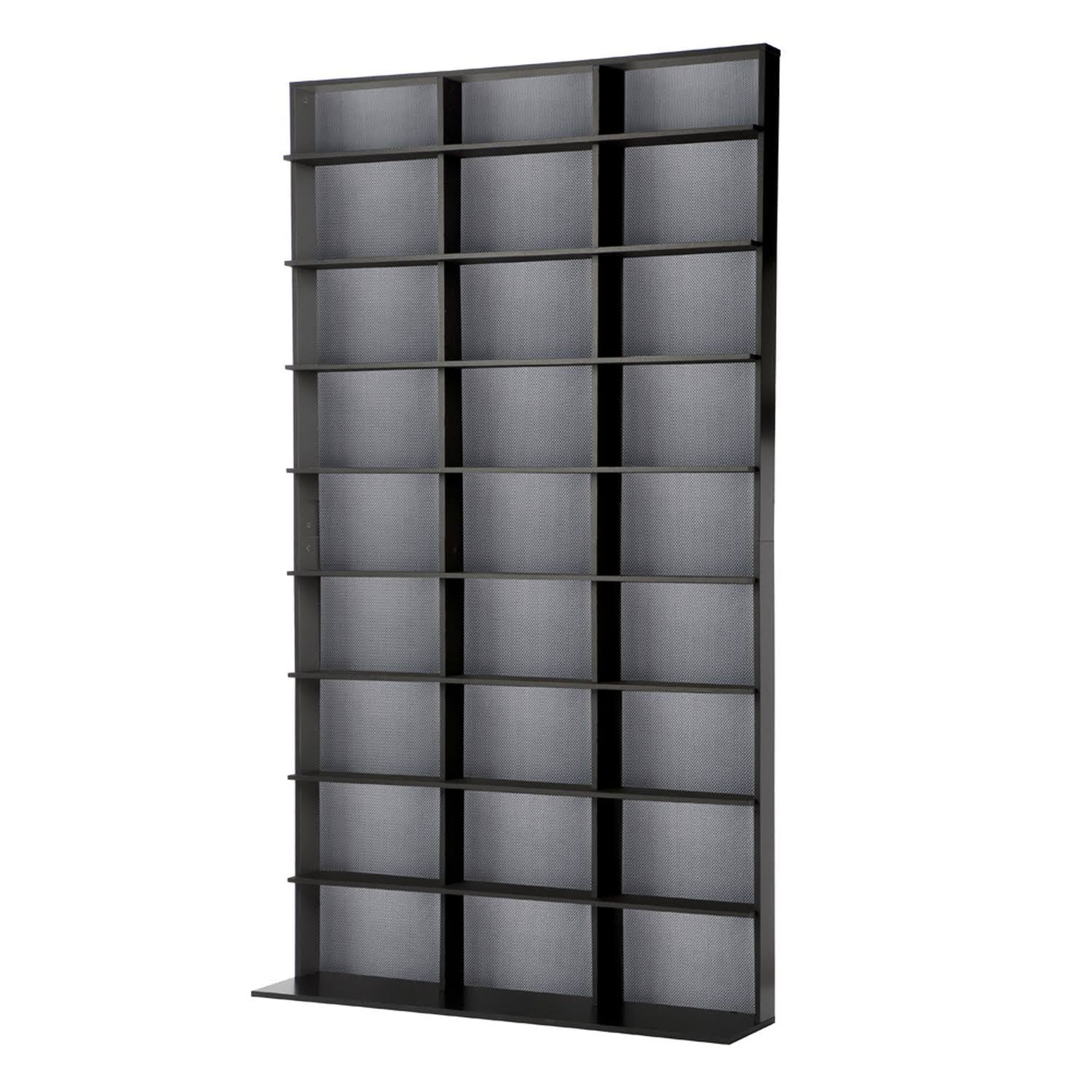 Large Media Tower Black Silver U3976