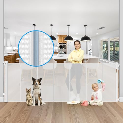 Reinforced 42 Inch Extra Tall Retractable Dog Gate Y460100