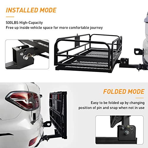 60" x 24" x 14" Hitch Cargo Carrier with Waterproof Cargo Bag S364