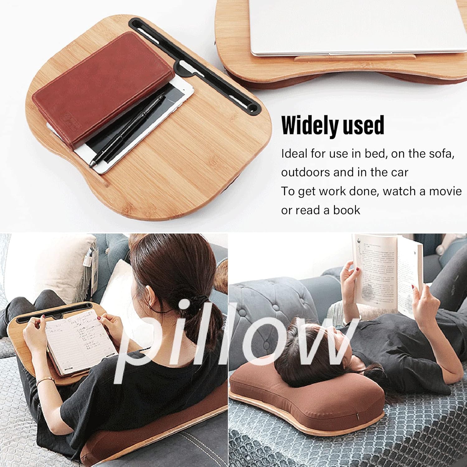 Bamboo Laptop Desk with Anti Slip Strip U69656