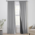 Seafoam Sea Green Grey 96in Long Linen Blackout Curtains 2 Panels F408707