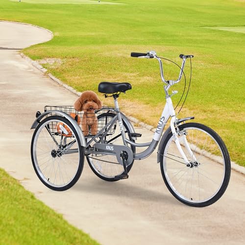 24'' 7 Speed 3 Wheel Tricycle with Shopping Basket D170088