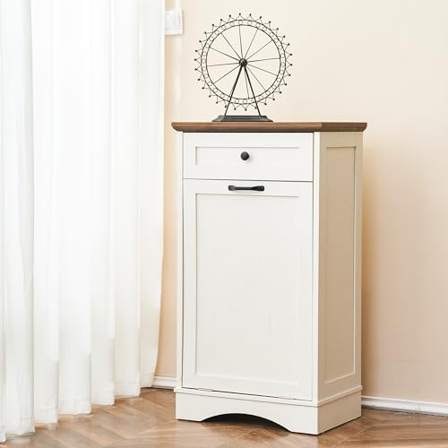 White 13 Gallons Tilt Out Trash Cabinet M2227