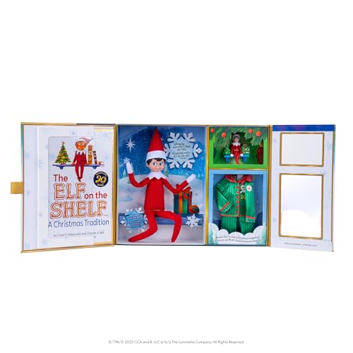 Boy with Blue Eyes Posable Christmas Elf and Storybook P24277