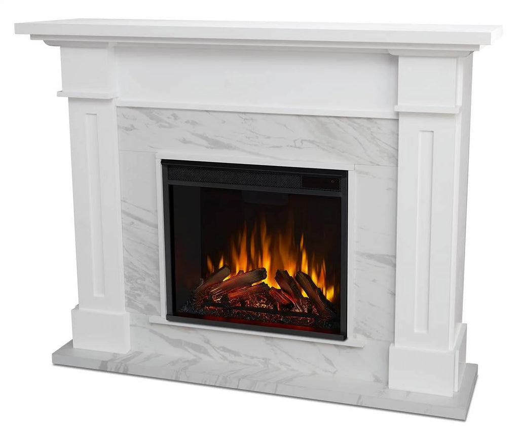 White Marble Electric Fireplace F592