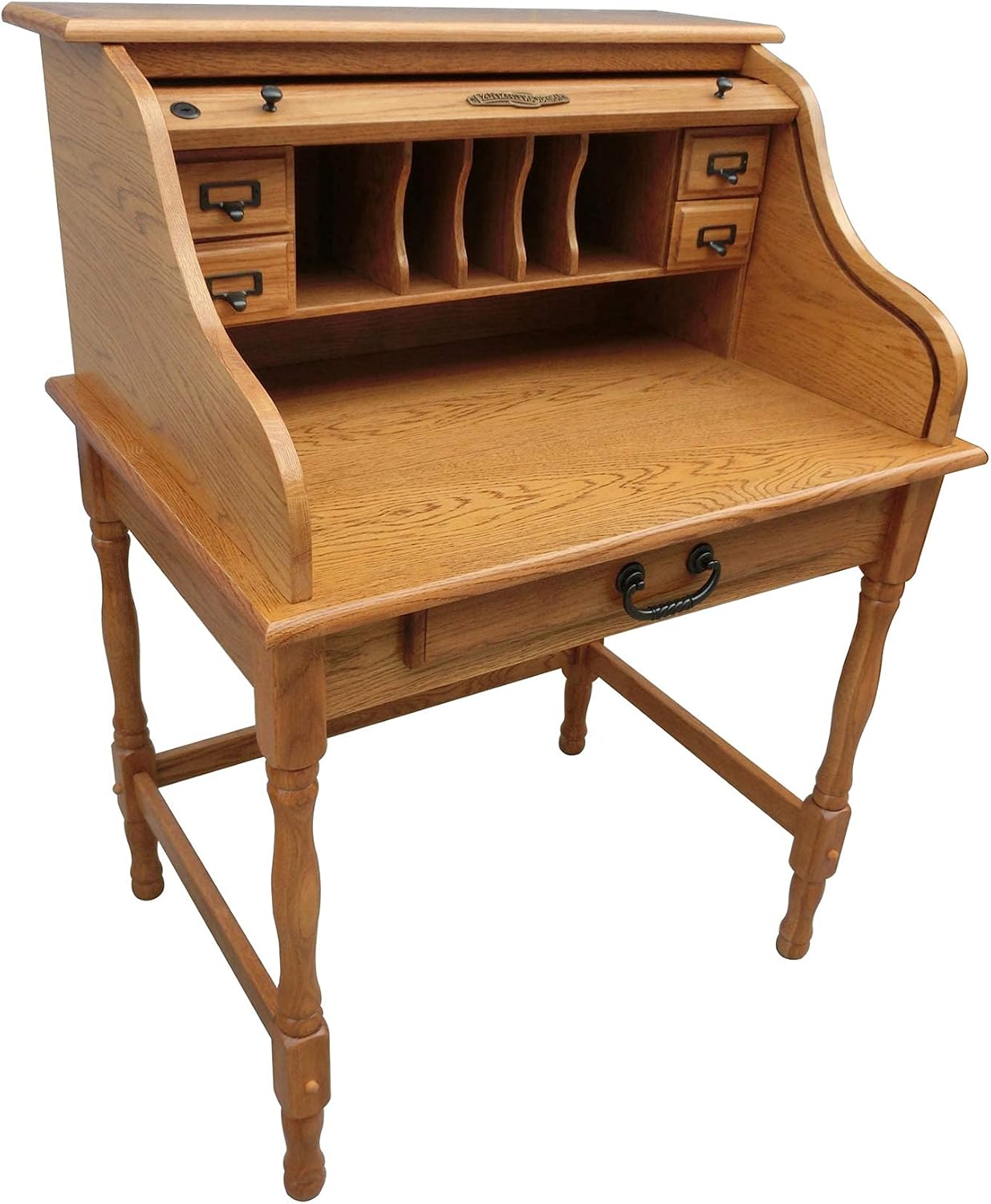 Solid Oak Wood Mini Roll Top Desk B471034