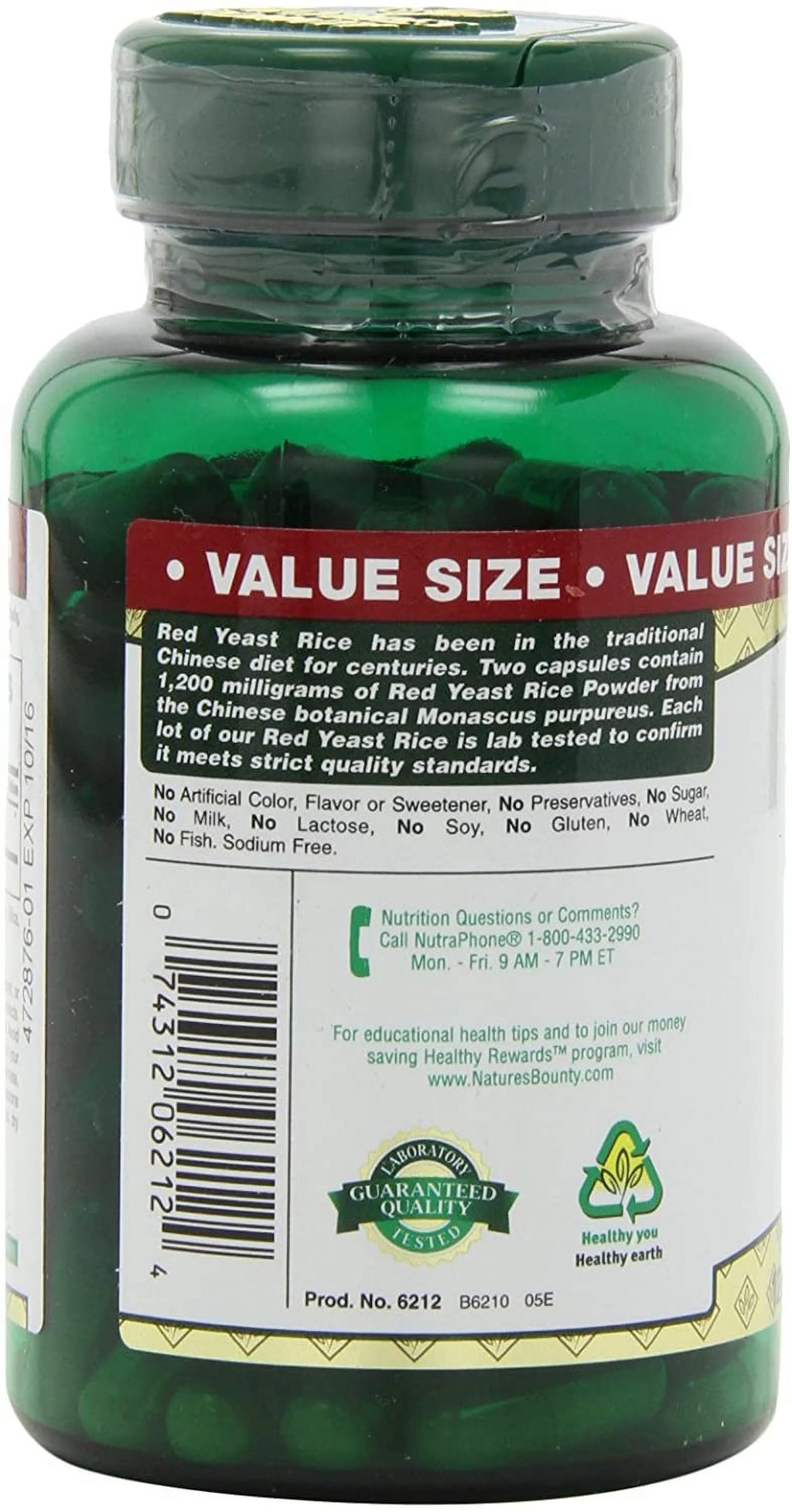 Red Yeast Rice 600mg 120 Capsules (Pack of 6) B538