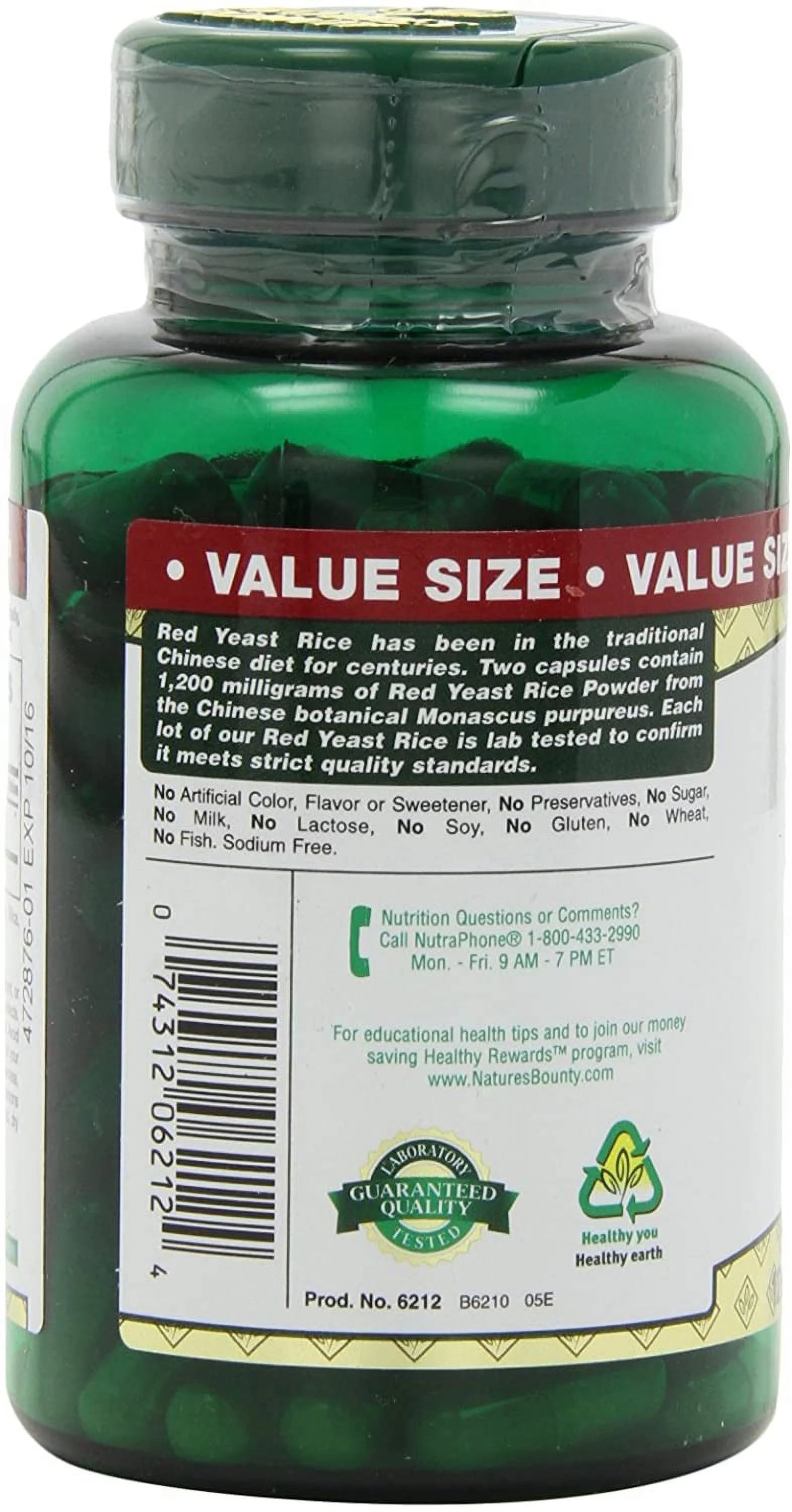 Red Yeast Rice 600mg 120 Capsules (Pack of 6) B538