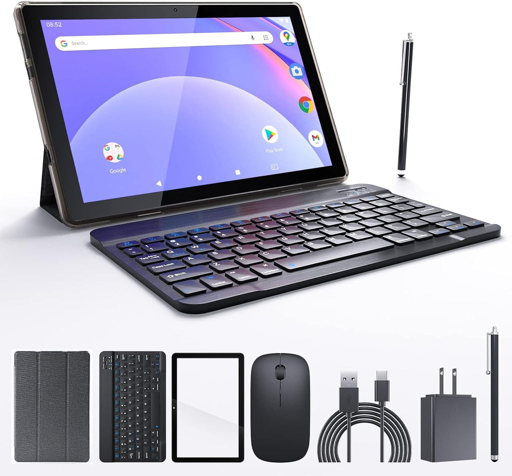 Black 10.1 Inch Android Tablet with Keyboard I16934