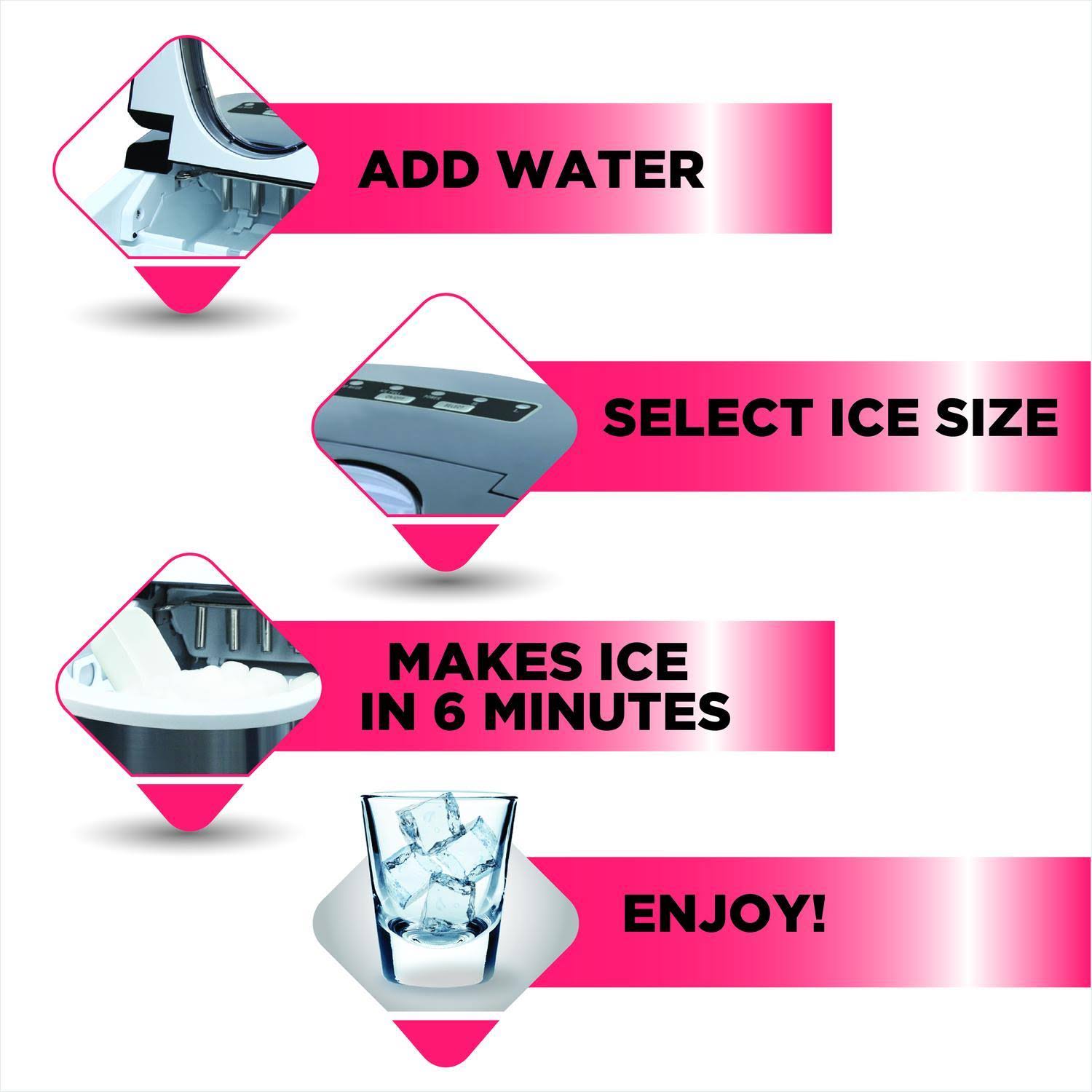 26lb. Portable Countertop Ice Maker, Black M349798