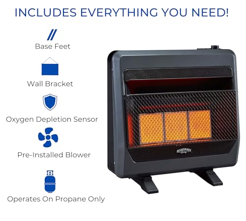 Ventless Natural Gas Infrared Space Heater, 20000 BTU, Black Y4807