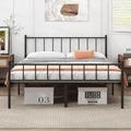 Full Metal Platform Bed Frame with Steel Slat Support W6256