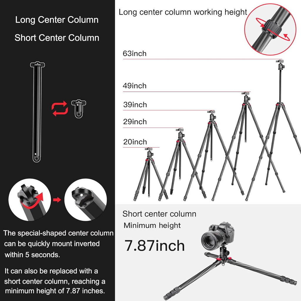 63 Carbon Fiber DSLR Camera Tripod Monopod Kit X914718