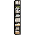 Black/Brown 8-Tier Media Tower Rack with Adjustable Shelves J133398