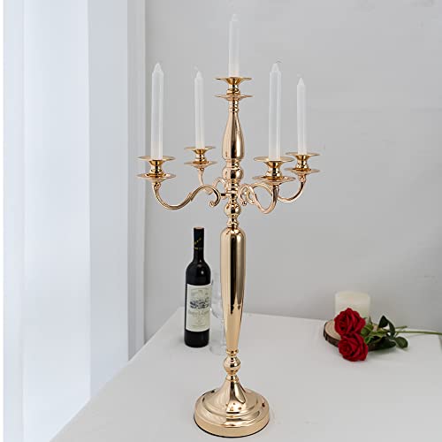 4Pcs 5 Arm Gold Metal Candelabra J44702