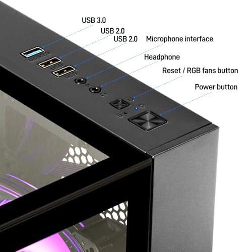 Black Desktop PC Tower Computer G536